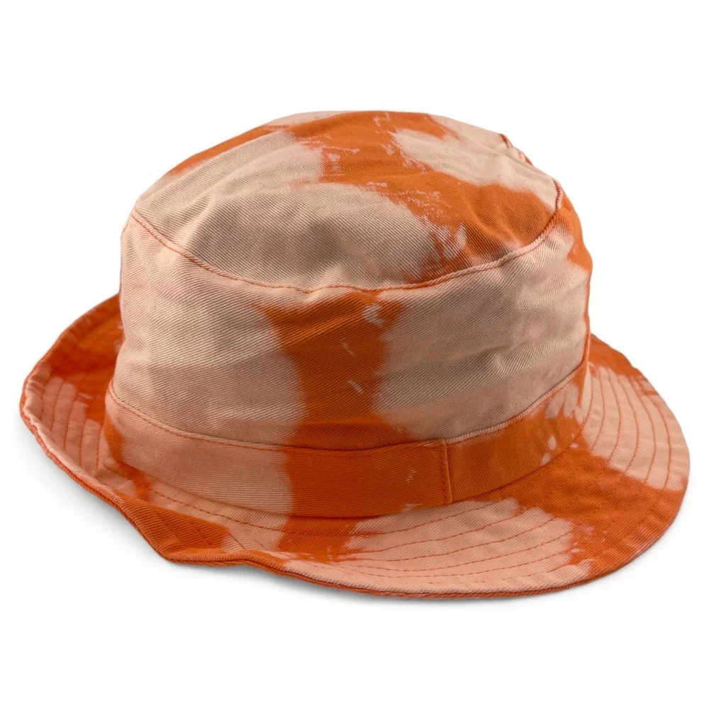 ADIDAS Originals Trefoil Logo Orange‎ Reverse Tie Dye Boonie Bucket Hat OSFA
